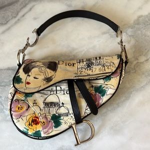 Dior Parisian illustration saddle bag ltd edition